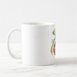 Grön Bow Röda Jordgubbar Frukt Kaffemugg