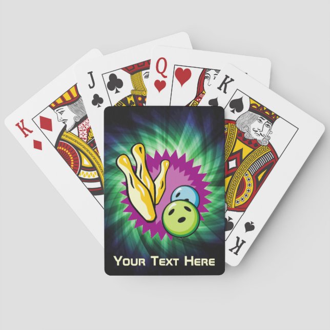 Grön bowlingklot; Stift Spelkort (Baksidan)