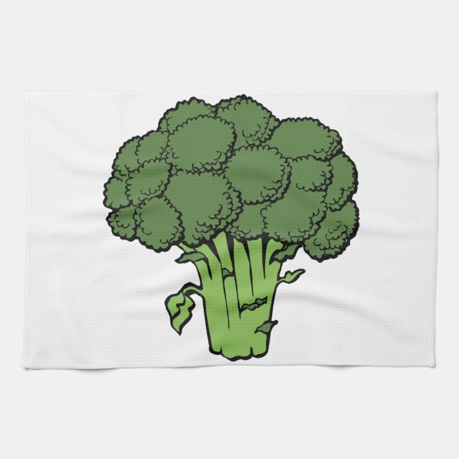 Grön broccoli kökshandduk (Horisontell)