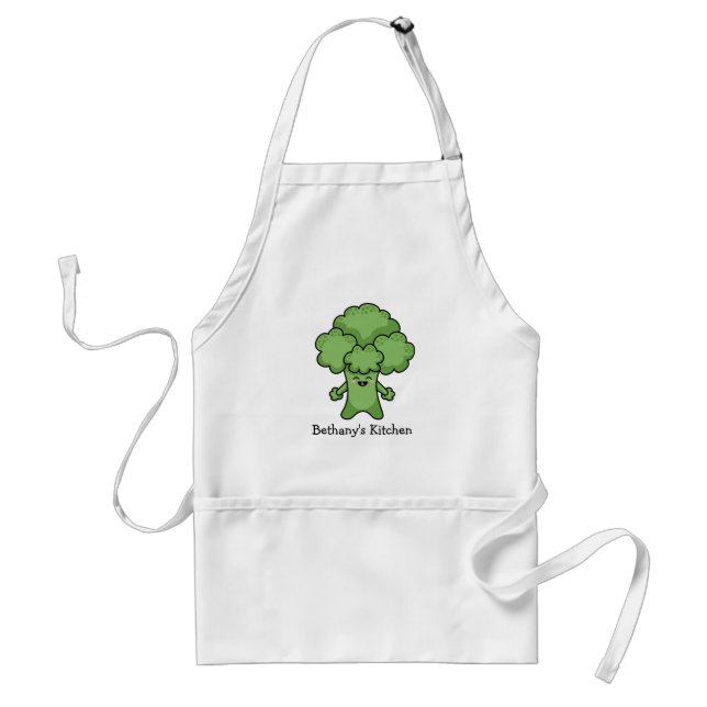 Grön Broccoli Personlig vuxen förkläde (Framsidan)