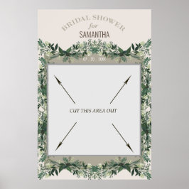 Grön bröllopsduschPortabel fotobås Poster