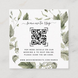Grön Bröllopswebbplats | QR-kod Tilläggskort