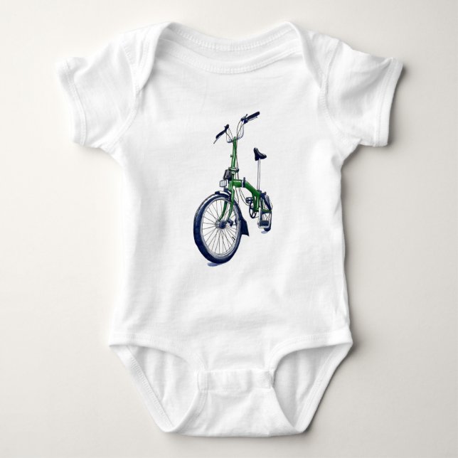 Grön Brompton cykel T Shirt (Framsida)