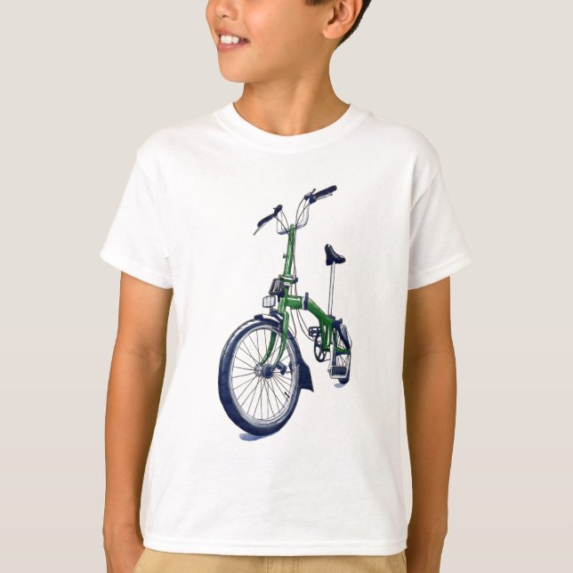 Grön Brompton cykel T-shirt (Framsida)