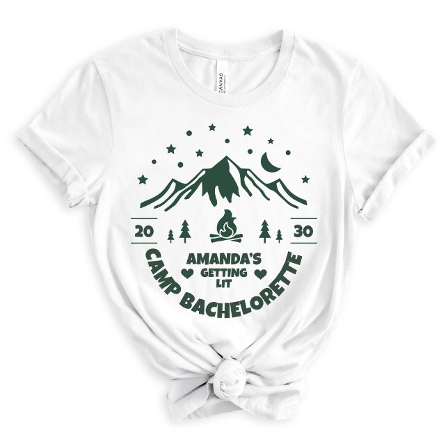 Grön brudtärna camping möhippa t shirt (Skapare uppladdad)