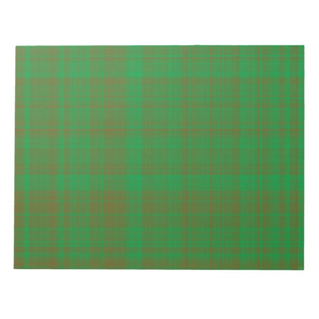 Grön Brun Rutig Rutmönster Anteckningsblock (Framsida)