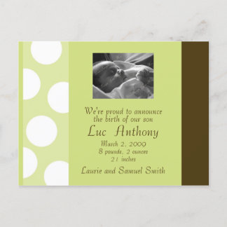 Grön Brun Vit Prickar Julkort (Anpassningsbart) Meddelande Vykort