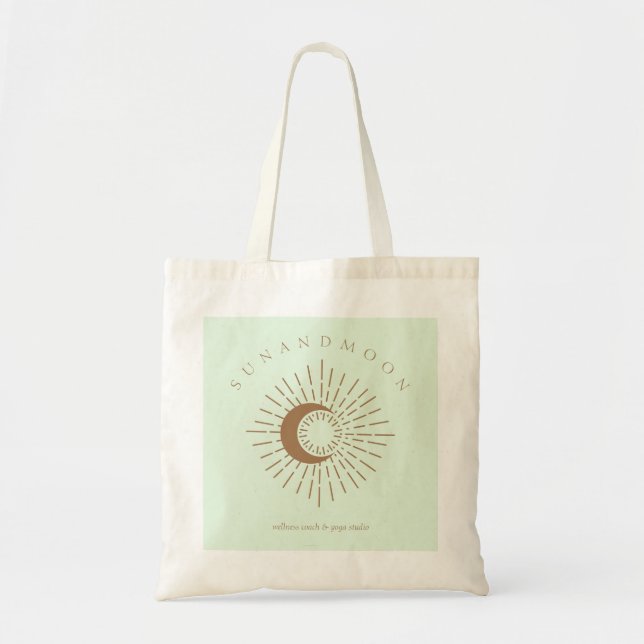 Grön Brun Yoga Celestial Sol Måne Tygkasse (Framsidan)