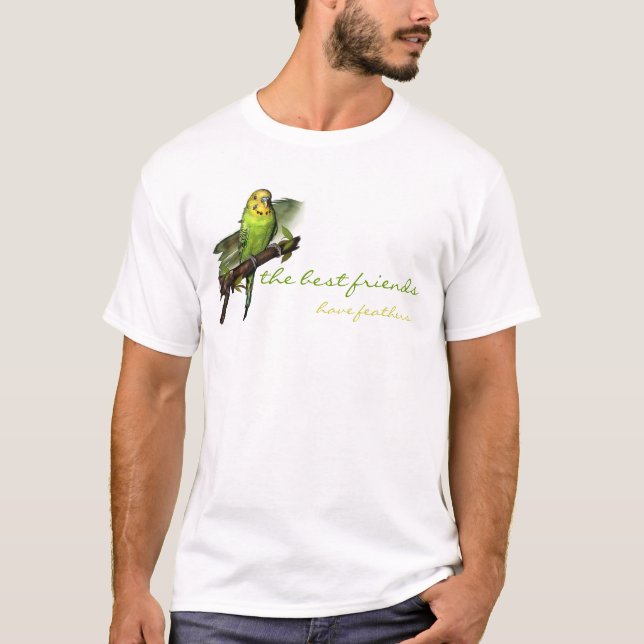 Grön Budgie konstutslagsplats Tee Shirt (Framsida)