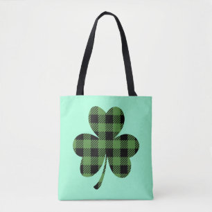 Grön Buffalo Rutig Shamrock Klöver Design-61104 Tygkasse