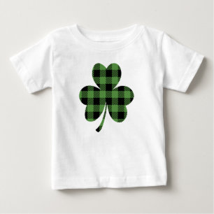 Grön Buffalo-rutig Shamrock-klöverdesign-61104 T Shirt