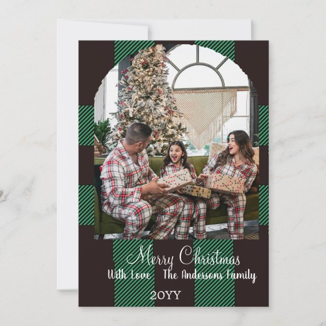 Grön buffelkaroad julkort (Framsida)