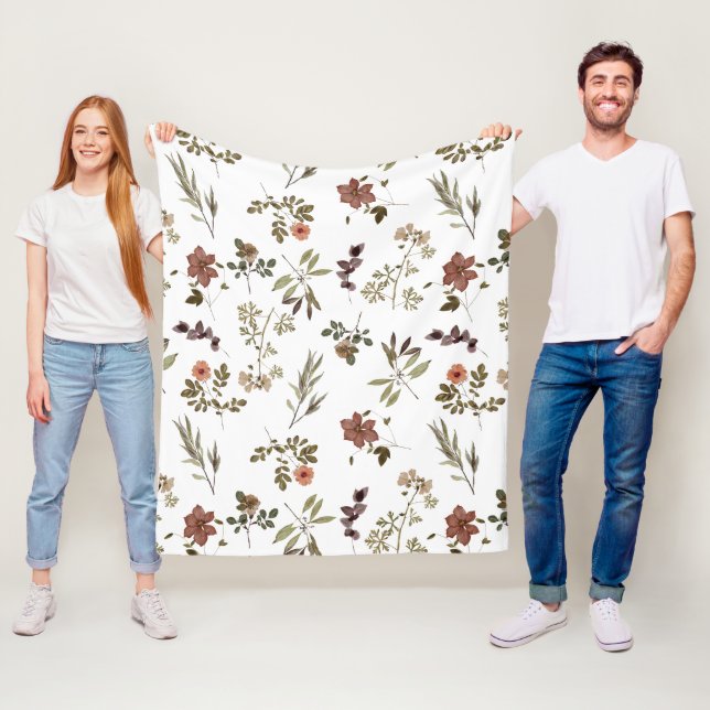Grön burgunderväxthusblomma fleecefilt (På plats)