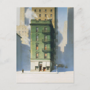 Grön byggnad i New York vinter Vykort