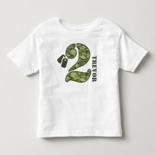Grön Camo 2nd födelsedag T-shirt