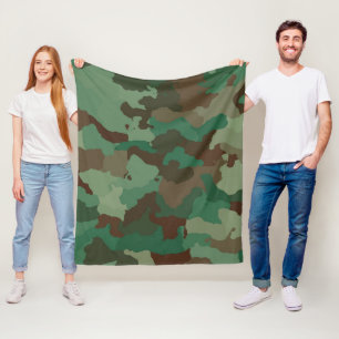 Grön camo fleecefilt