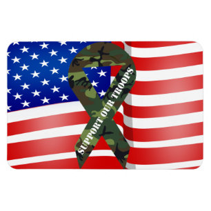 Grön Camo för amerikanska flaggan service våra Magnet