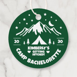 Grön Camp Bachelorette Bröllop Gåvor Etiketter