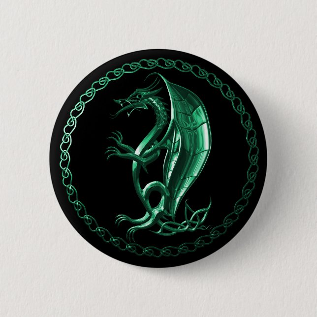 Grön Celtic drake Knapp (Framsida)