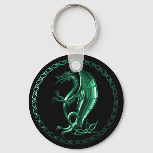 Grön Celtic drake Nyckelring