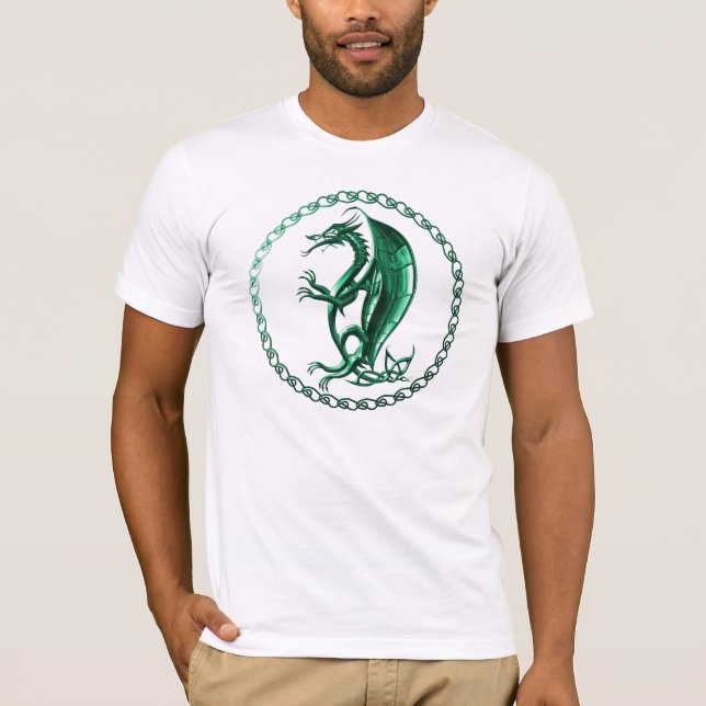 Grön Celtic drake T Shirt (Framsida)