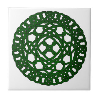 Grön Celtic fnurradesign Kakelplatta