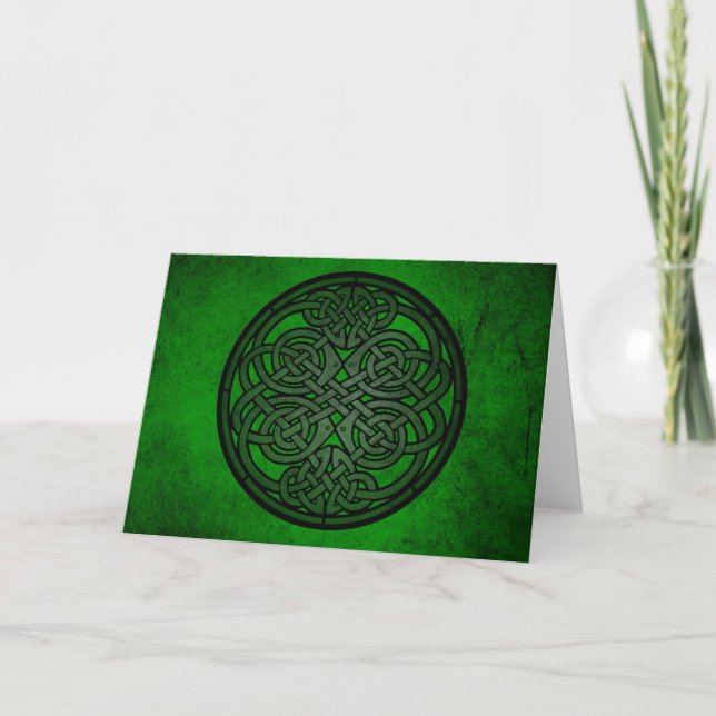 Grön Celtic fnurrakonst Kort (Framsida)