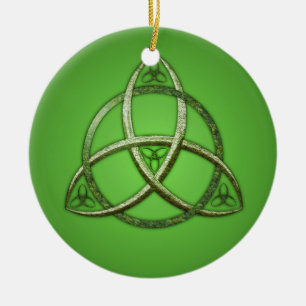 Grön Celtic Trinityfnurra Julgransprydnad Keramik
