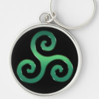 Grön Celtic Triskelion Keychain för irländare