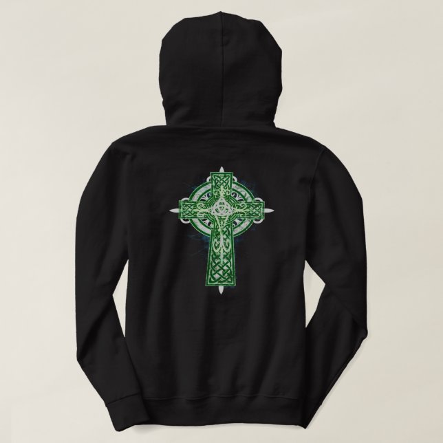 Grön Celtickort-skjorta Sweatshirt Med Luva (Design baksida)