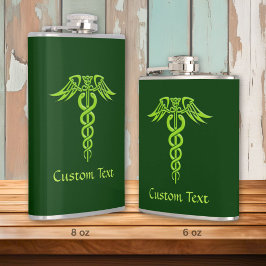 Grön Celtisk Knut Caduceus Fickplunta