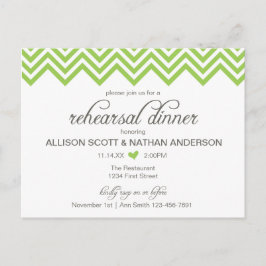Grön Chevron repetition middag inbjudan postkort Vykort
