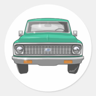 Grön Chevy lastbil för 1974 Runt Klistermärke