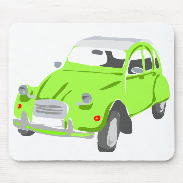 Grön Citroen 2 CV Mousemat Musmatta (Framsidan)