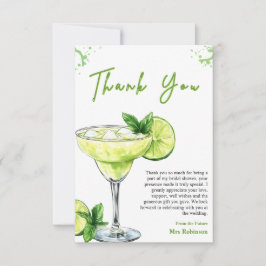Grön Cocktail Bröllopsdusch Margs & Matrimony Tack Kort