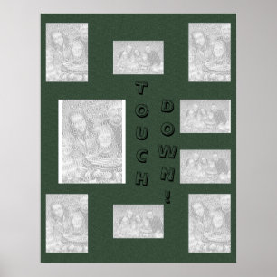 Grön Collage - fotboll Poster