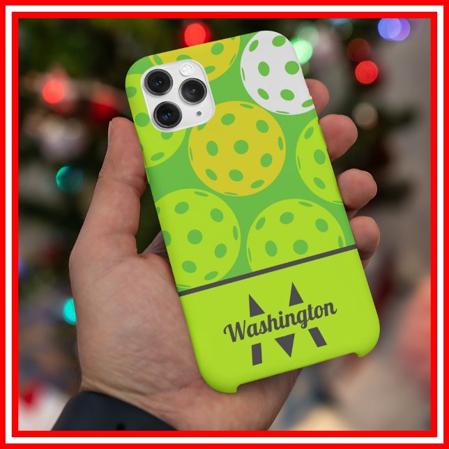 Grön Cool Modern Monogram (Green Cool Modern Monogrammed Case-Mate iPhone Case)