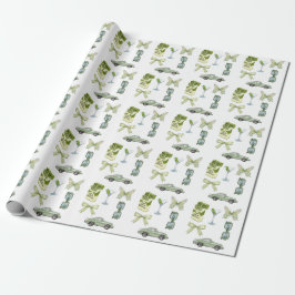 Grön Coquette Estetisk Klistermärkessats | Vintage Presentpapper