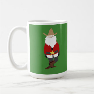Grön Cowboy Santa för Mugg! Kaffemugg