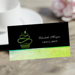 Grön Cupcake Bageri Konditor Visitkort