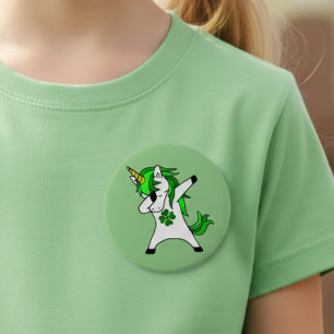Grön Dabband Enhörning St. Patrick's Day Klöver Knapp