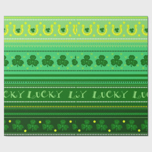 Grön dag för St. Patricks för Shamrock Presentpapper