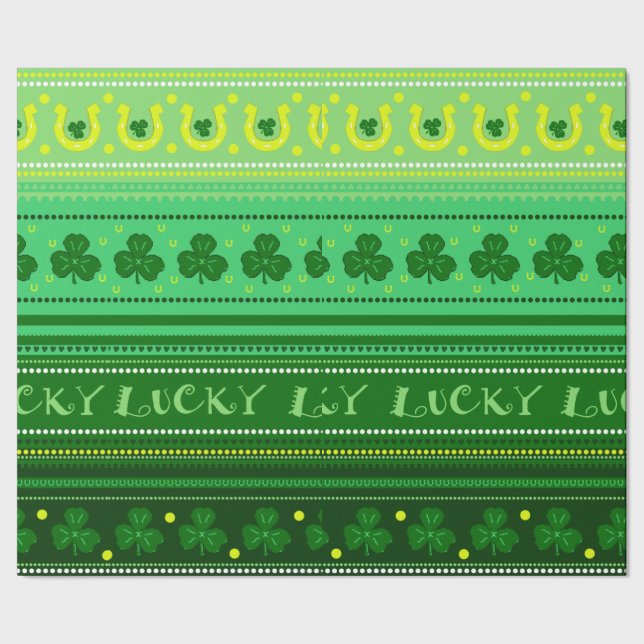 Grön dag för St. Patricks för Shamrock | Presentpapper (Seam)