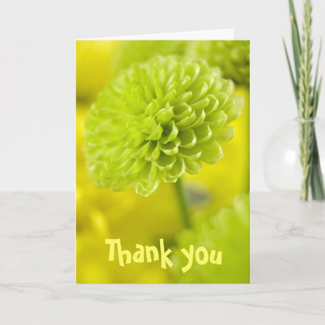 Grön Dahlia-blomma ... Tack-kort Tack Kort (Framsida)