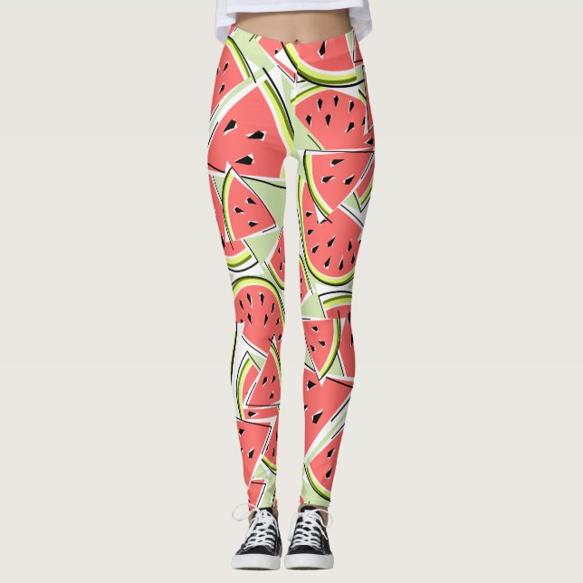 Grön damasker för vattenmelon leggings (Framsida)