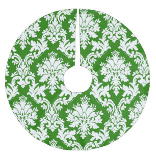 Grön damastast julgrankjol