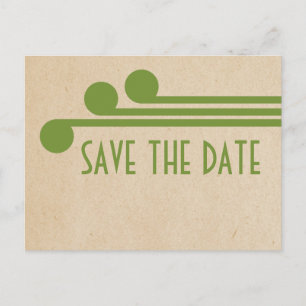 Grön Deco Chic Save the Date Postkort Meddelande Vykort