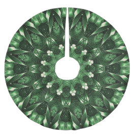 Grön dekorativ julgran duk julgransmatta borstad polyester