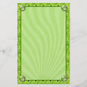 Grön dekorerad utformning av Rockin Retro Lime-grö Brevpapper