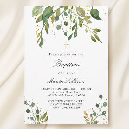 grön design | Baptism Inbjudningar